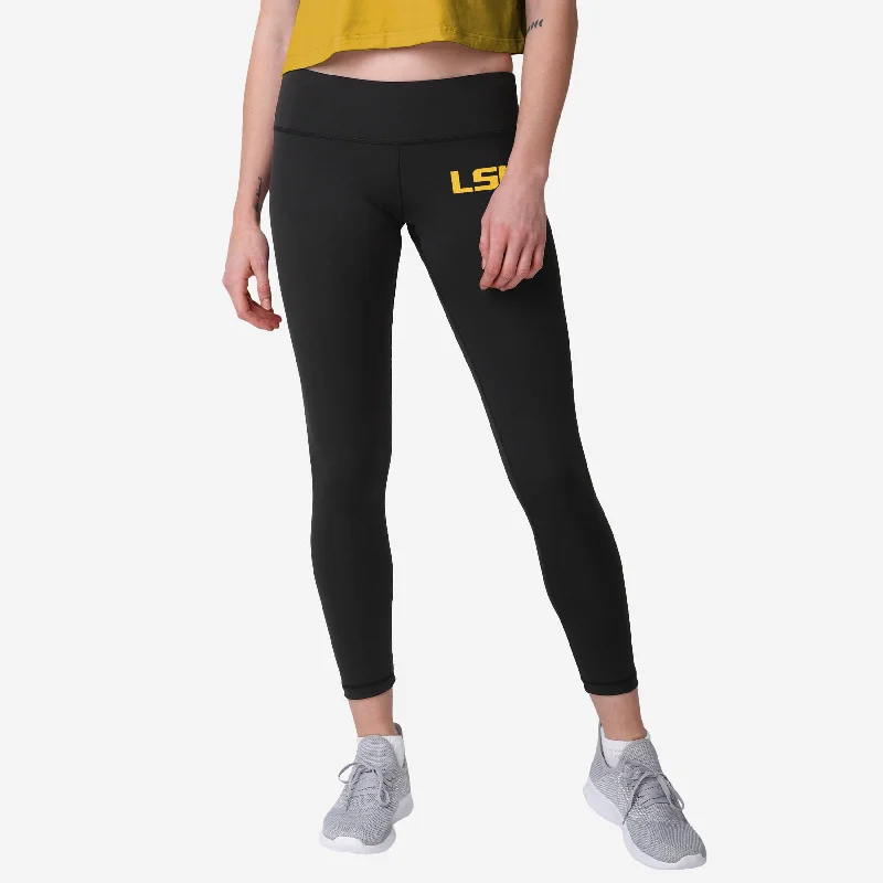 LSU Tigers Womens Calf Logo Black Legging