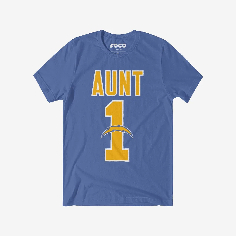 Los Angeles Chargers Number 1 Aunt T-Shirt