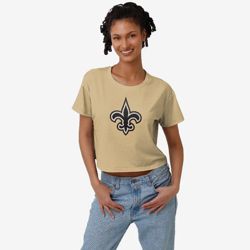 New Orleans Saints Womens Alternate Team Color Crop Top