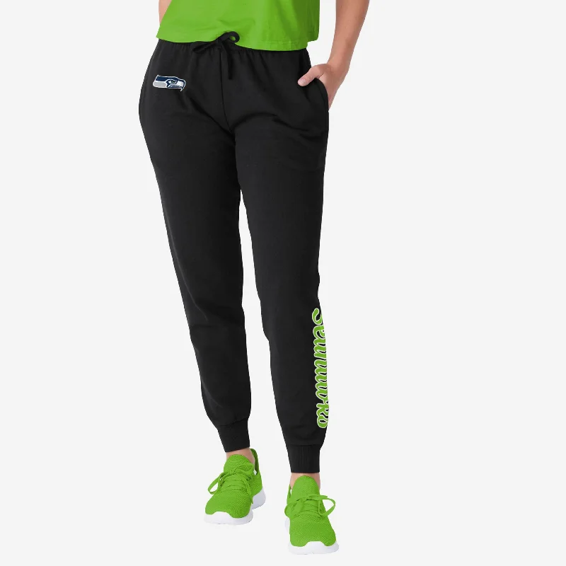 Seattle Seahawks Womens Script Wordmark Black Joggers