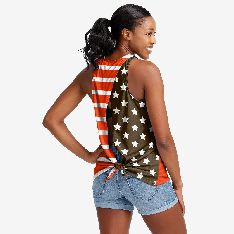 Cleveland Browns Womens Americana Tie-Breaker Sleeveless Top