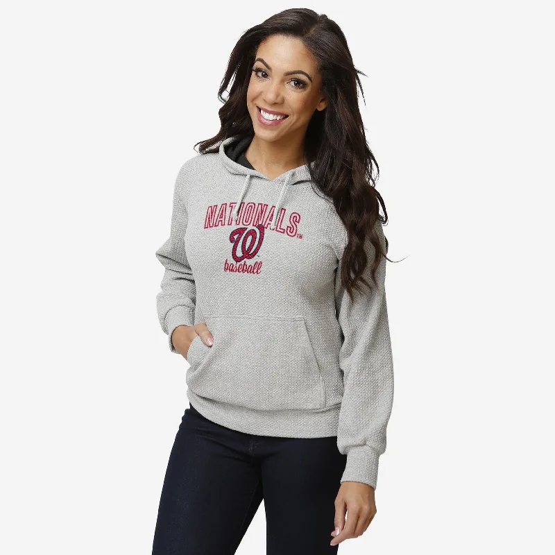 Washington Nationals Womens Gray Woven Hoodie