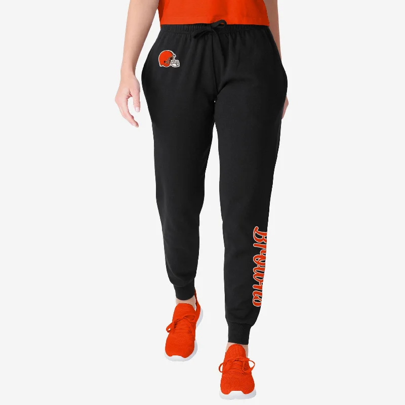 Cleveland Browns Womens Script Wordmark Black Joggers