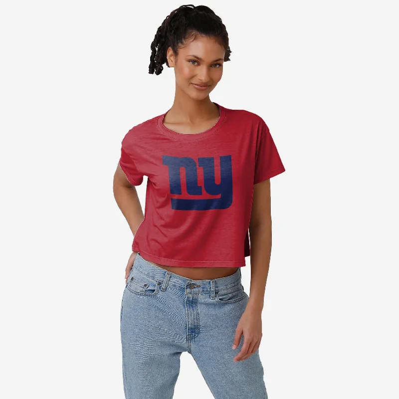 New York Giants Womens Alternate Team Color Crop Top