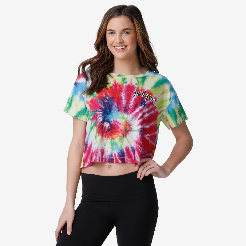 Los Angeles Dodgers Womens Pastel Tie-Dye Crop Top