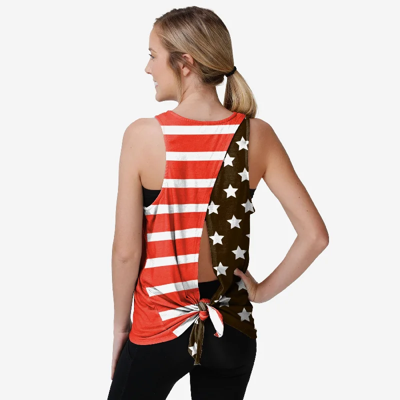 Cleveland Browns Womens Original Americana Tie-Breaker Sleeveless Top