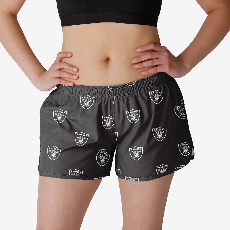 Las Vegas Raiders Womens Mini Print Running Shorts