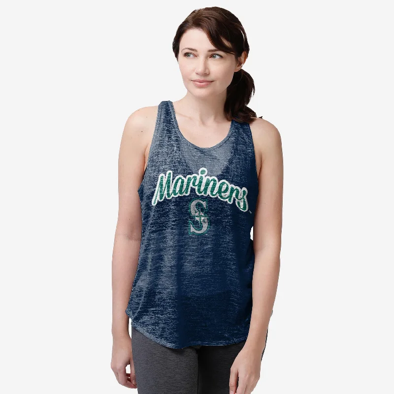 Seattle Mariners Womens Burn Out Sleeveless Top