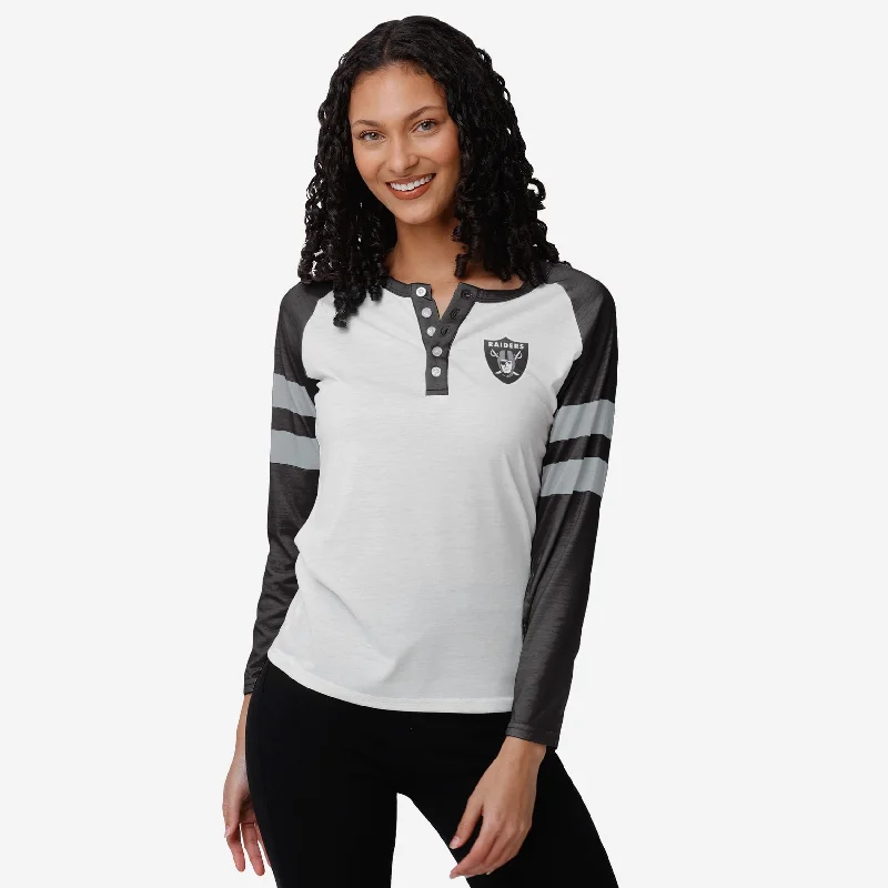 Las Vegas Raiders Womens Big Logo Long Sleeve Henley