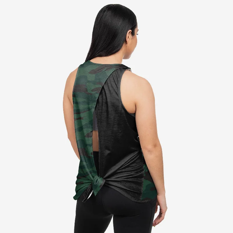 Camo Womens Tie-Breaker Sleeveless Top