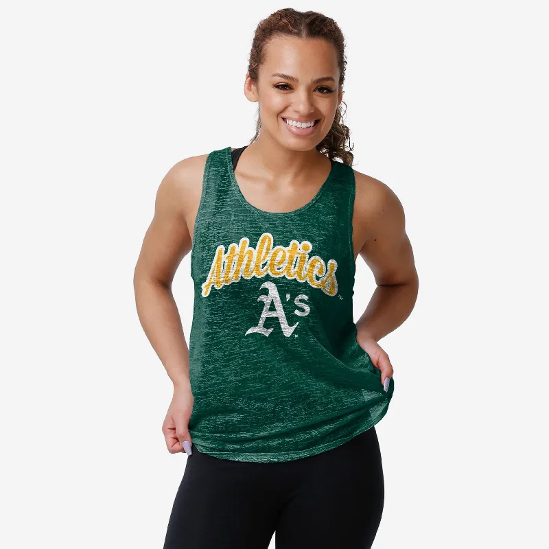 Oakland Athletics Womens Burn Out Sleeveless Top