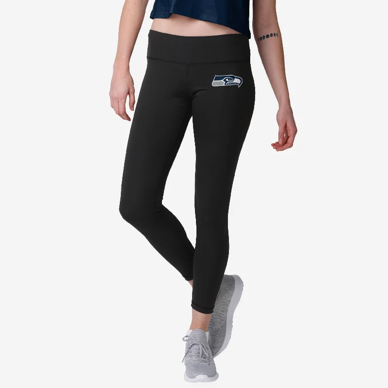 Seattle Seahawks Womens Calf Logo Black Legging