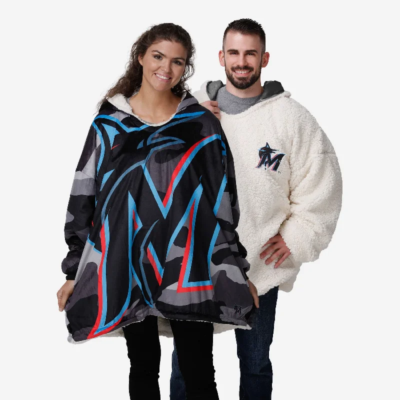 Miami Marlins Reversible Team Color Camo Hoodeez