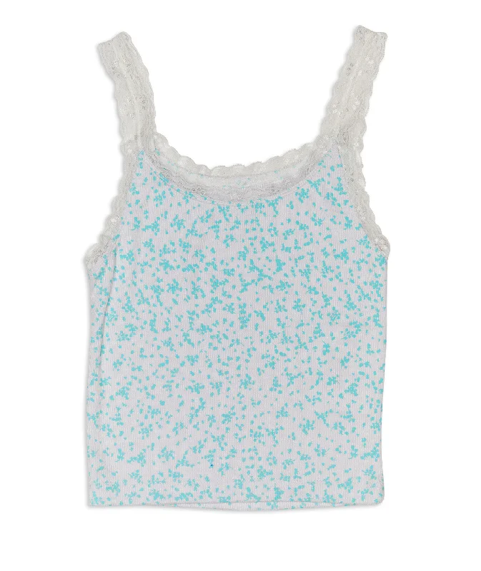 FBZ Girls Lilia Aqua Floral Lace Tank