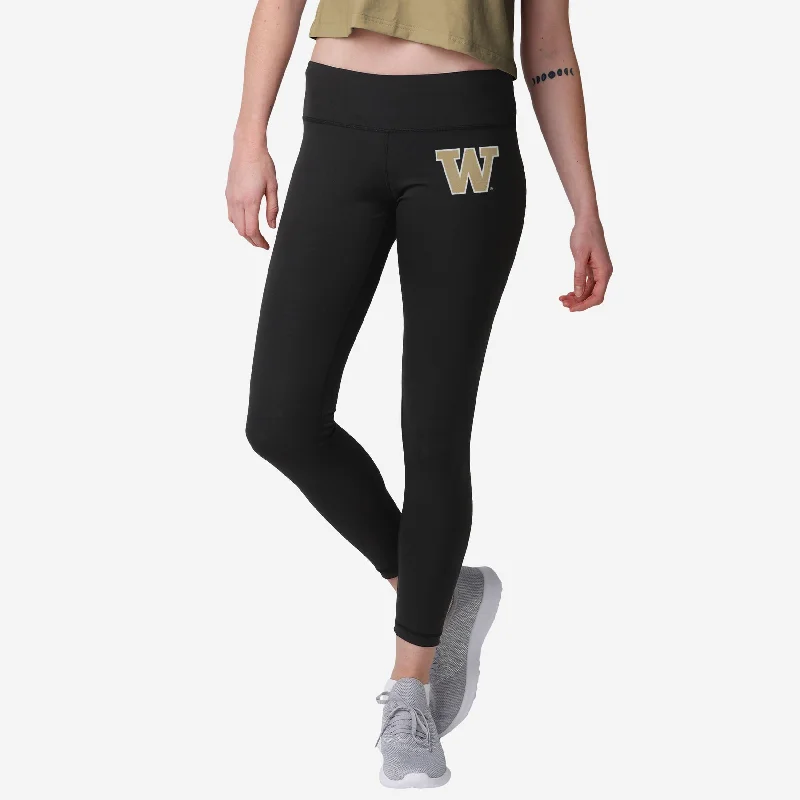 Washington Huskies Womens Calf Logo Black Legging