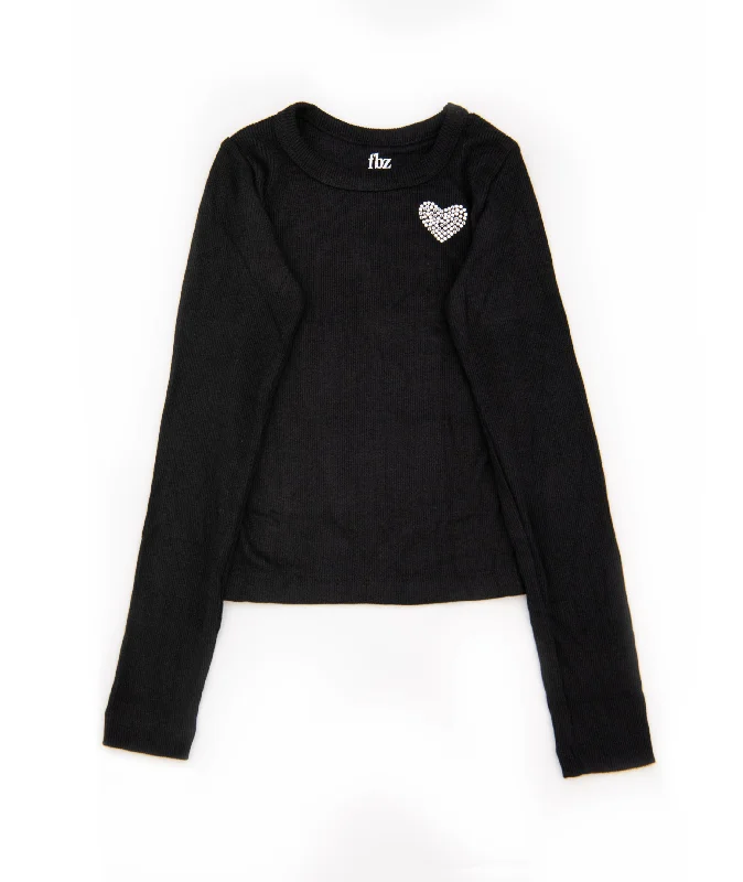 FBZ Girls Heart Rib Top