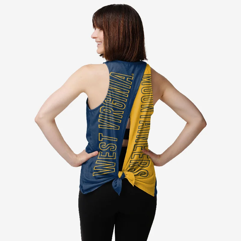 West Virginia Mountaineers Womens Tie-Breaker Sleeveless Top