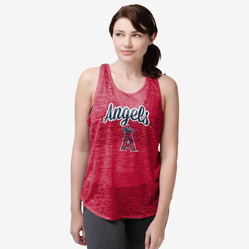 Los Angeles Angels Womens Burn Out Sleeveless Top