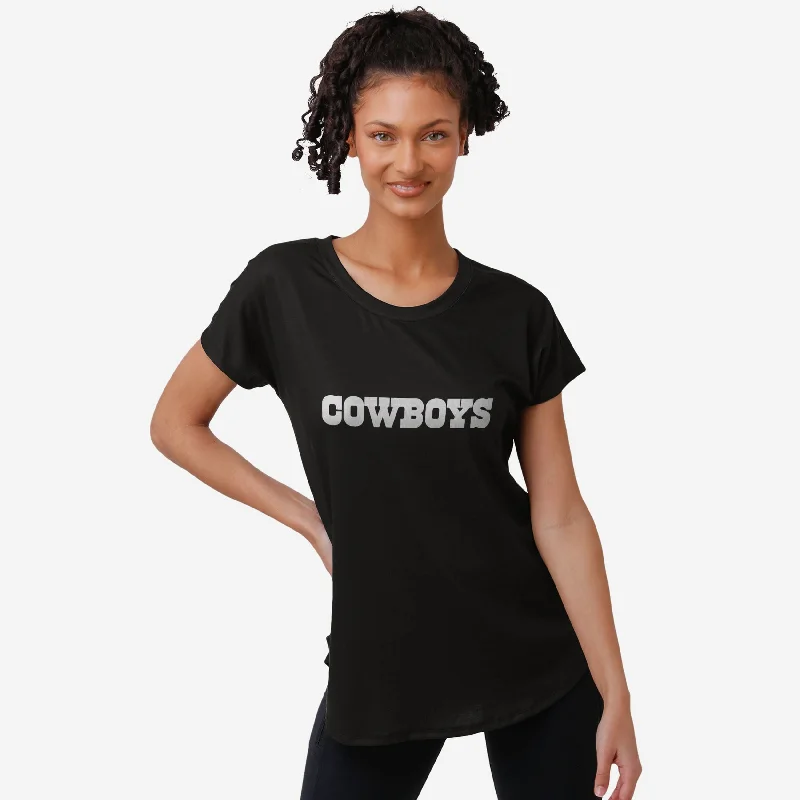 Dallas Cowboys Womens Wordmark Black Tunic Top