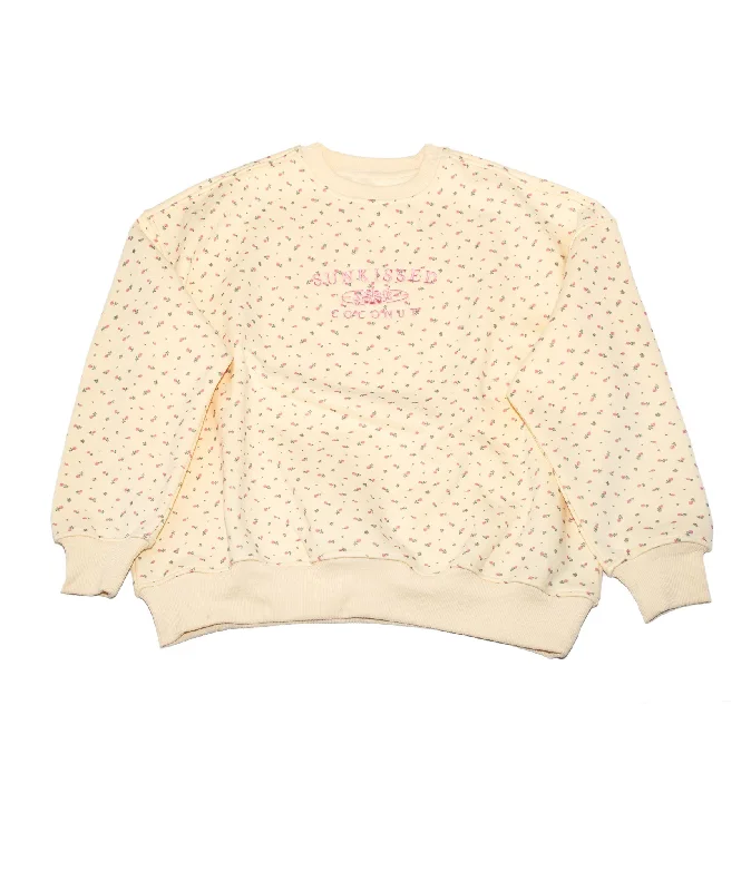 Sunkissed Coconut Juniors Floral Sunkissed Sweatshirt Toasted Cream