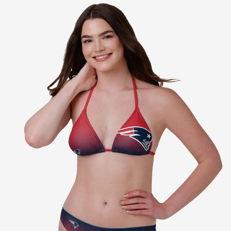 New England Patriots Womens Gradient Big Logo Bikini Top