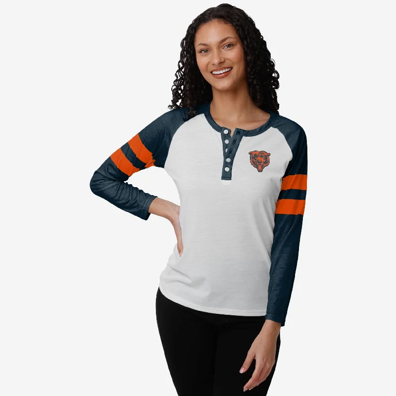 Chicago Bears Womens Big Logo Long Sleeve Henley