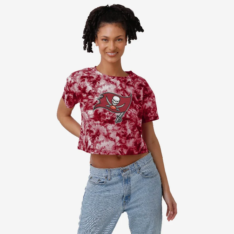 Tampa Bay Buccaneers Womens Tie-Dye Big Logo Crop Top