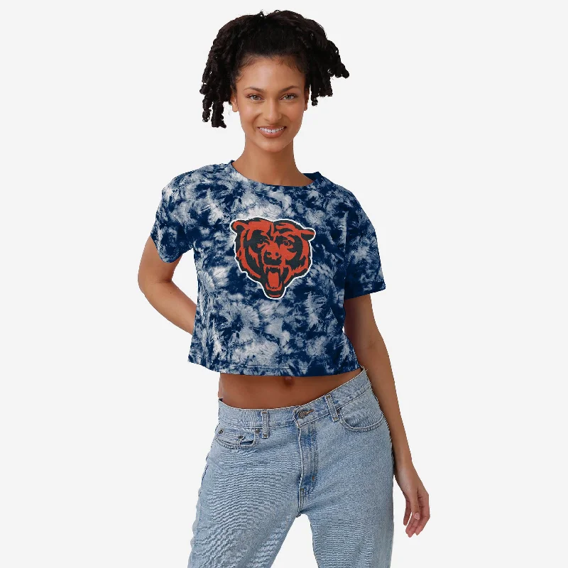 Chicago Bears Womens Tie-Dye Big Logo Crop Top