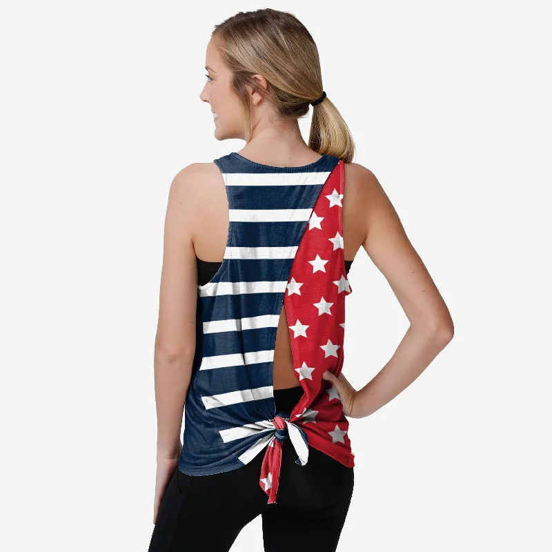 New England Patriots Womens Americana Tie-Breaker Sleeveless Top