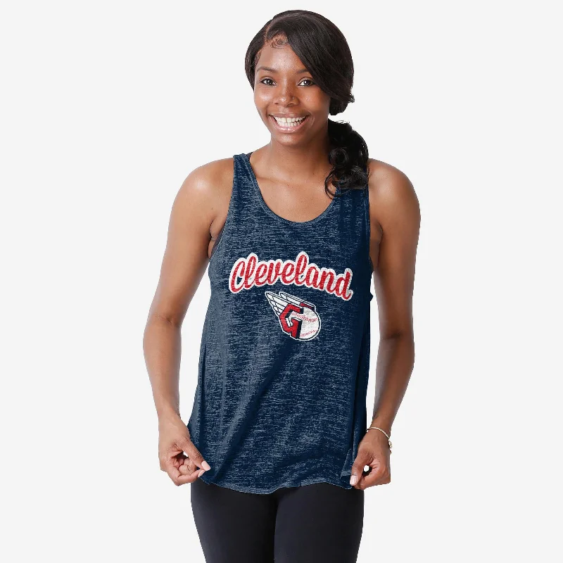 Cleveland Guardians Womens Burn Out Sleeveless Top