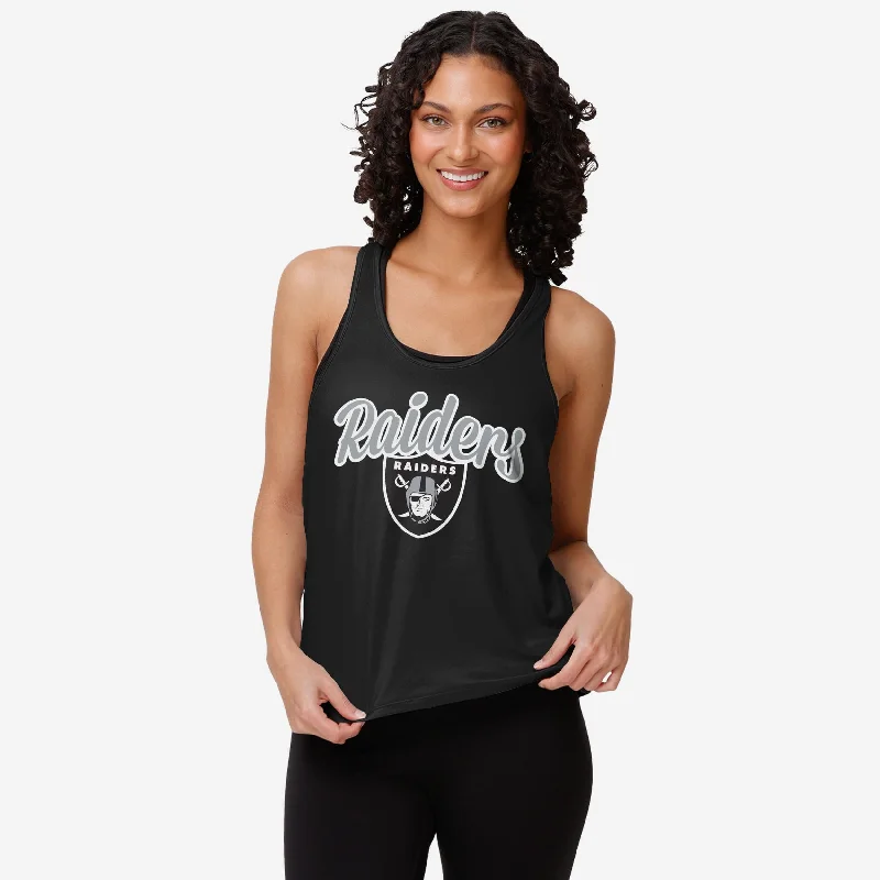 Las Vegas Raiders Womens Wordmark Team Stripe Sleeveless Top