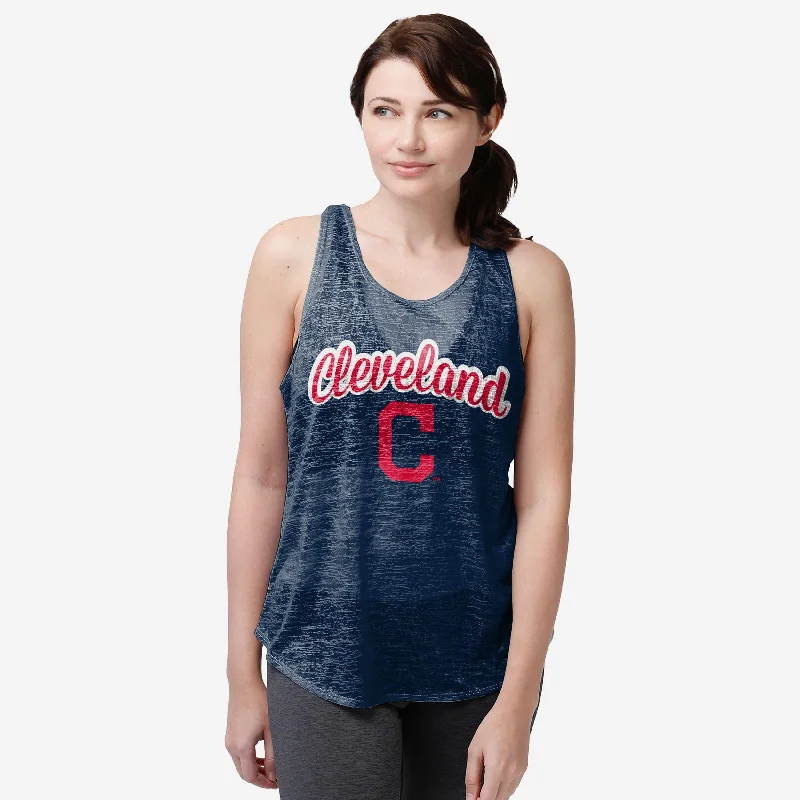 Cleveland Guardians Womens Original Burn Out Sleeveless Top