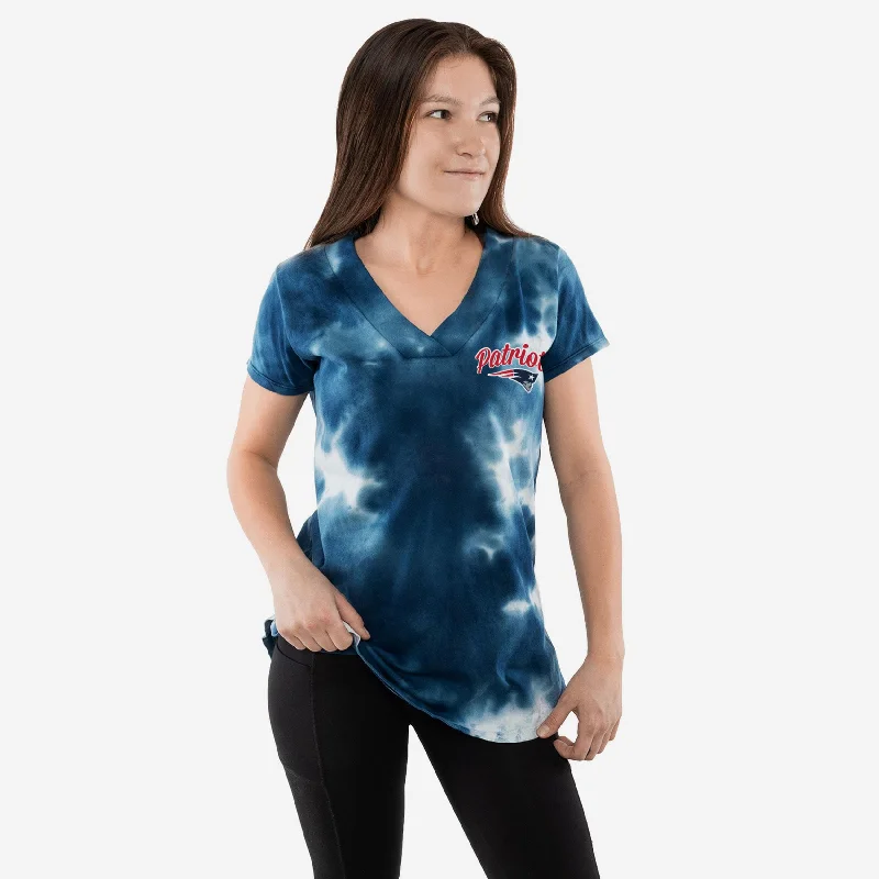 New England Patriots Womens Tie-Dye Rush Oversized T-Shirt