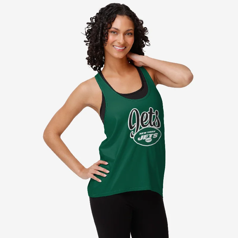 New York Jets Womens Wordmark Team Stripe Sleeveless Top