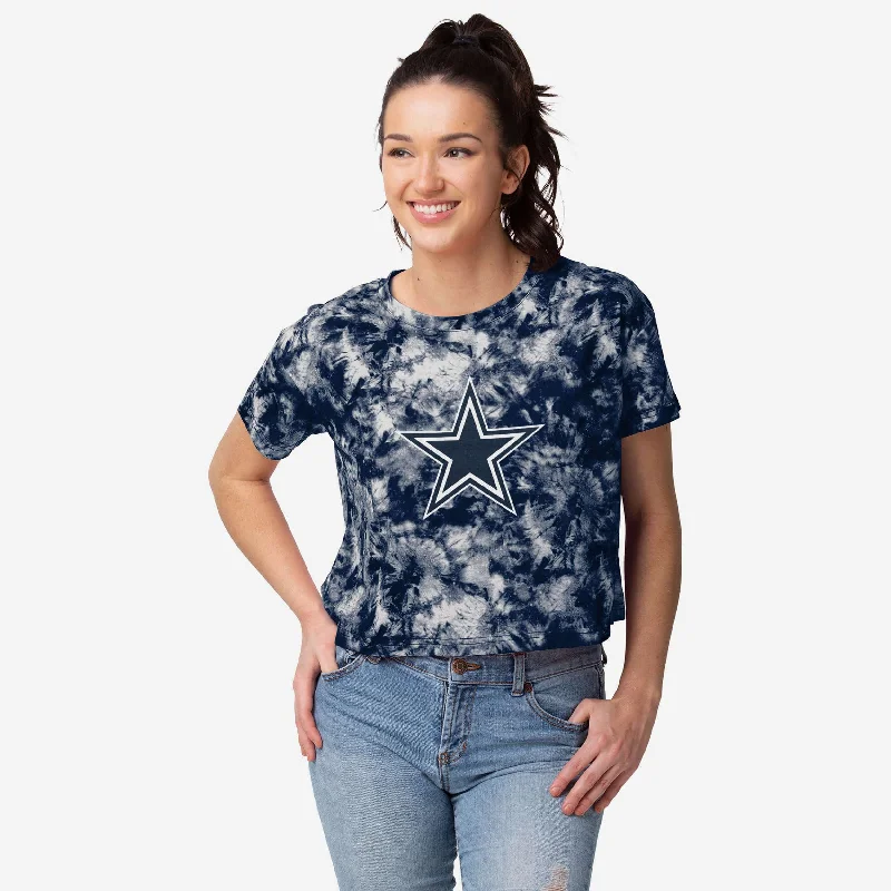 Dallas Cowboys Womens Tie-Dye Big Logo Crop Top