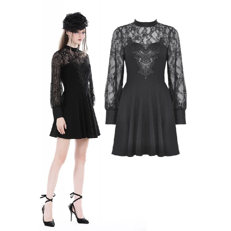 Women's Gothic Cutout Lace Splice Dress