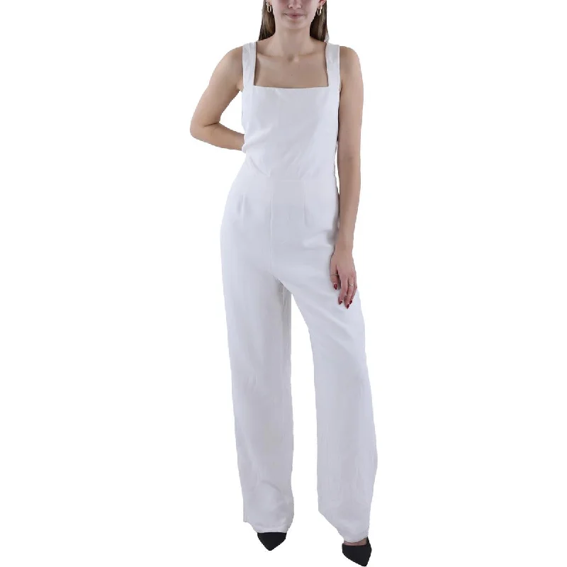 Good American Womens Solid Wide Leg Jumpsuit