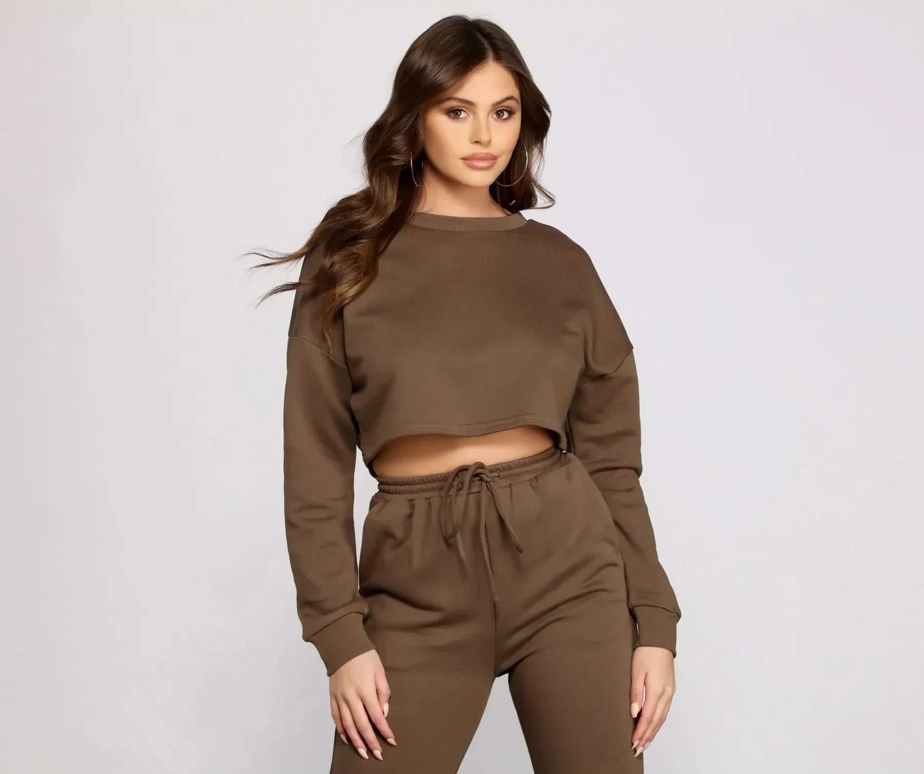 Cozy French Terry Knit Crop Top