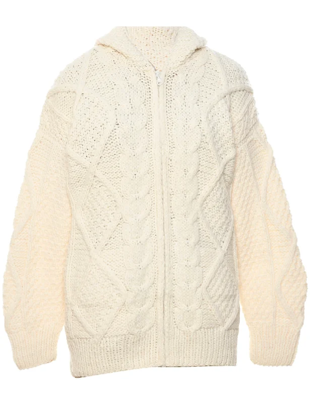 Cable Knit Cardigan - L