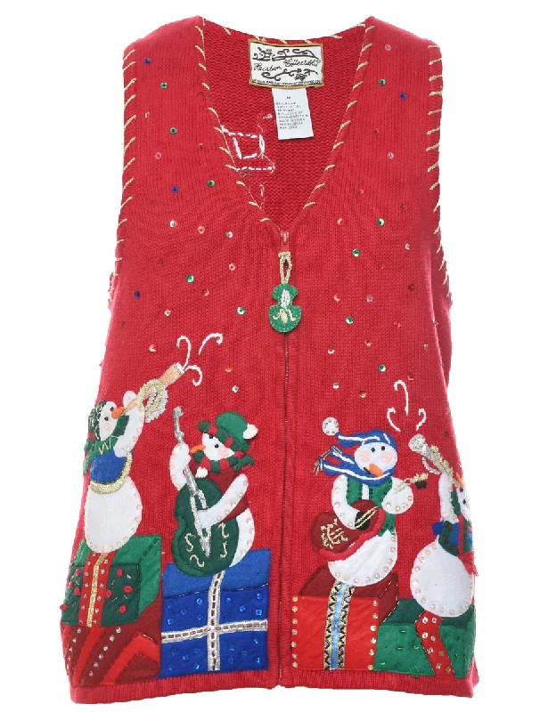 Snowman Christmas Vest - M