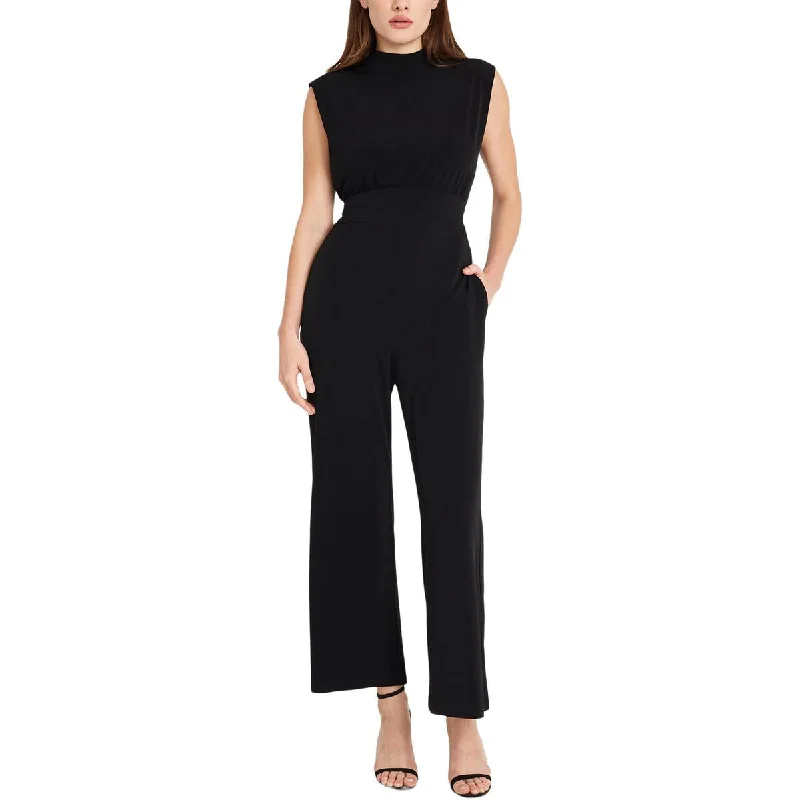 Donna Morgan Womens Waist Tie Sleeveless Jumpsuit