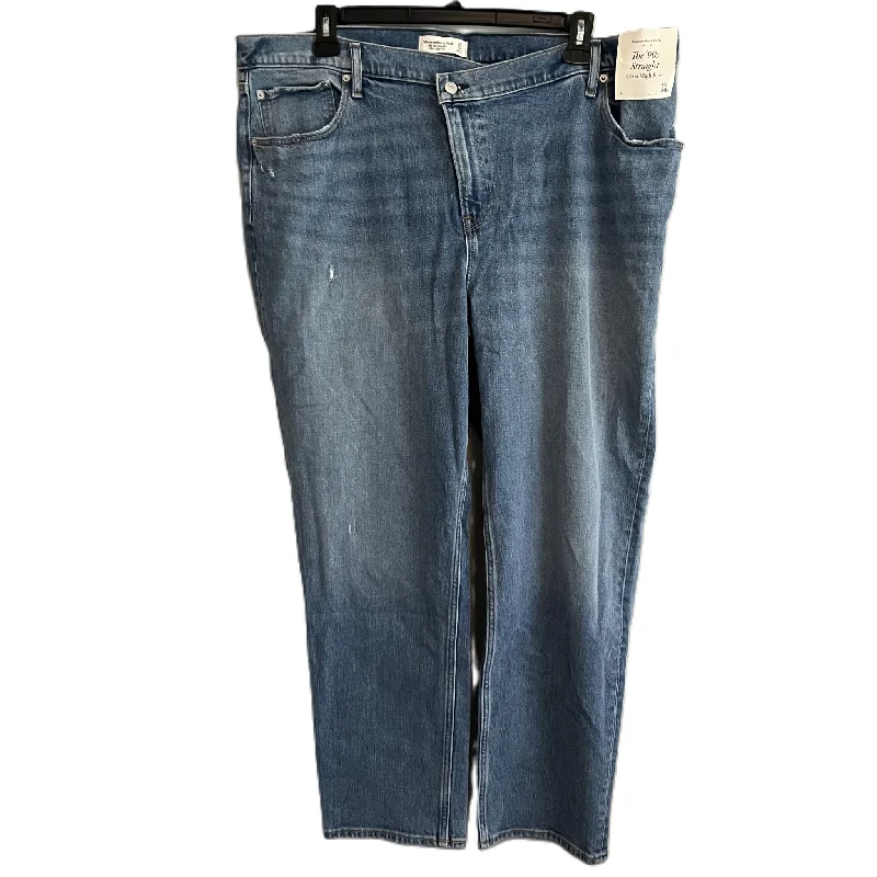 Jeans Straight By Abercrombie And Fitch In Blue Denim, Size: 20