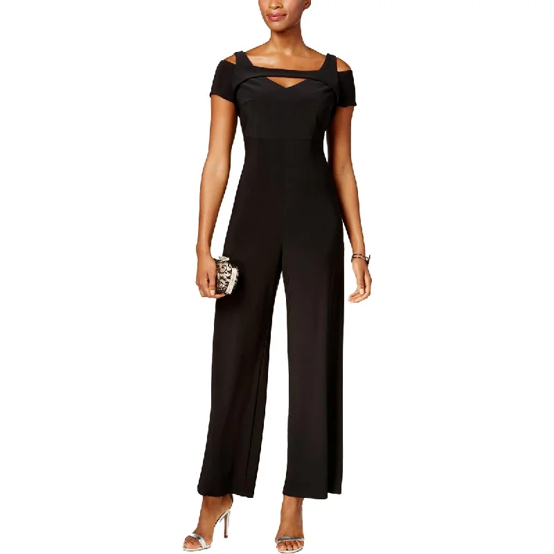 NW Nightway Womens Petites Wide Leg Party Jumpsuit