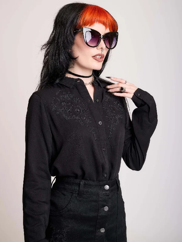 Embroidered Relics Button Up Shirt