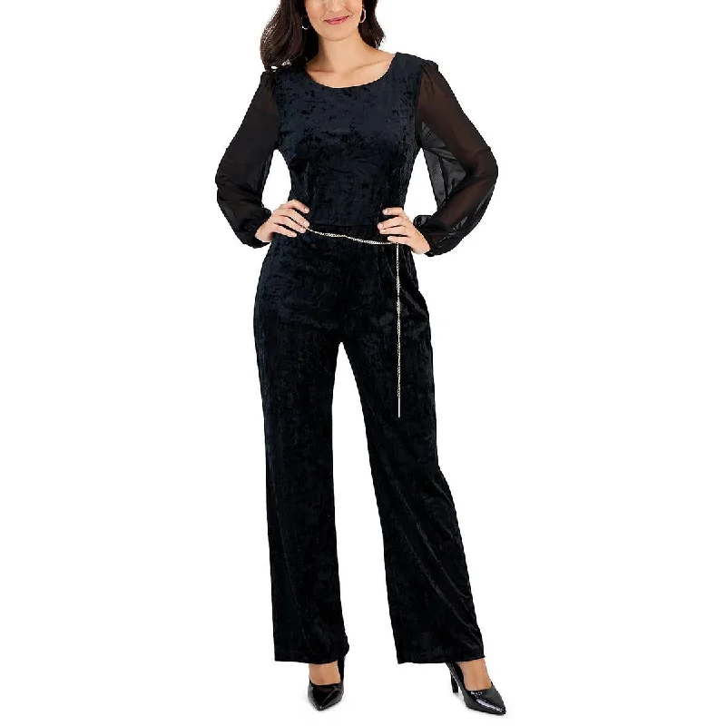 Connected Apparel Womens Velvet Jumpsuit