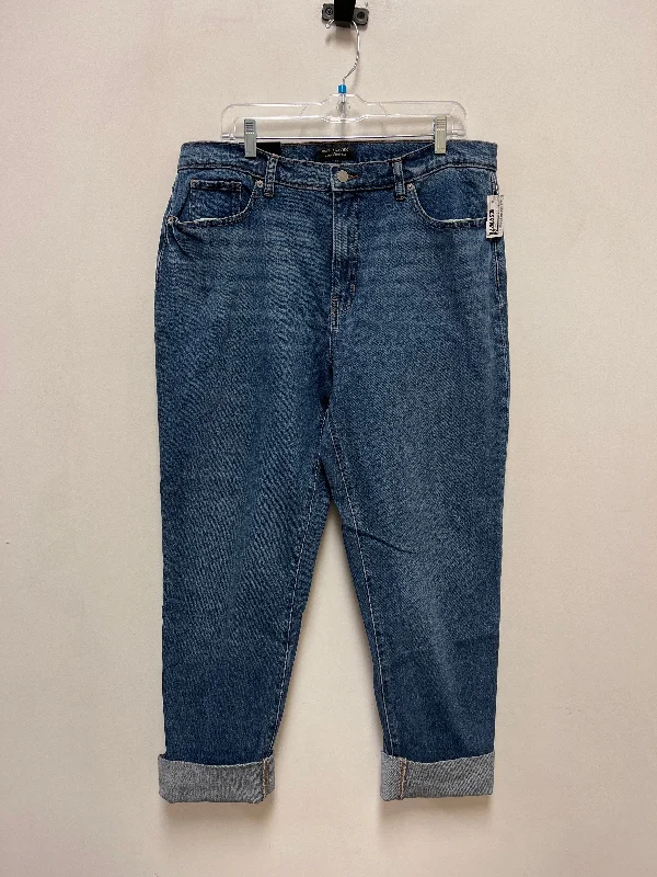 Jeans Straight By Banana Republic In Blue Denim, Size: 12