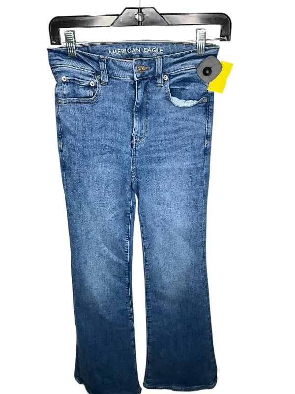 Jeans Flared By American Eagle In Blue Denim, Size: 2