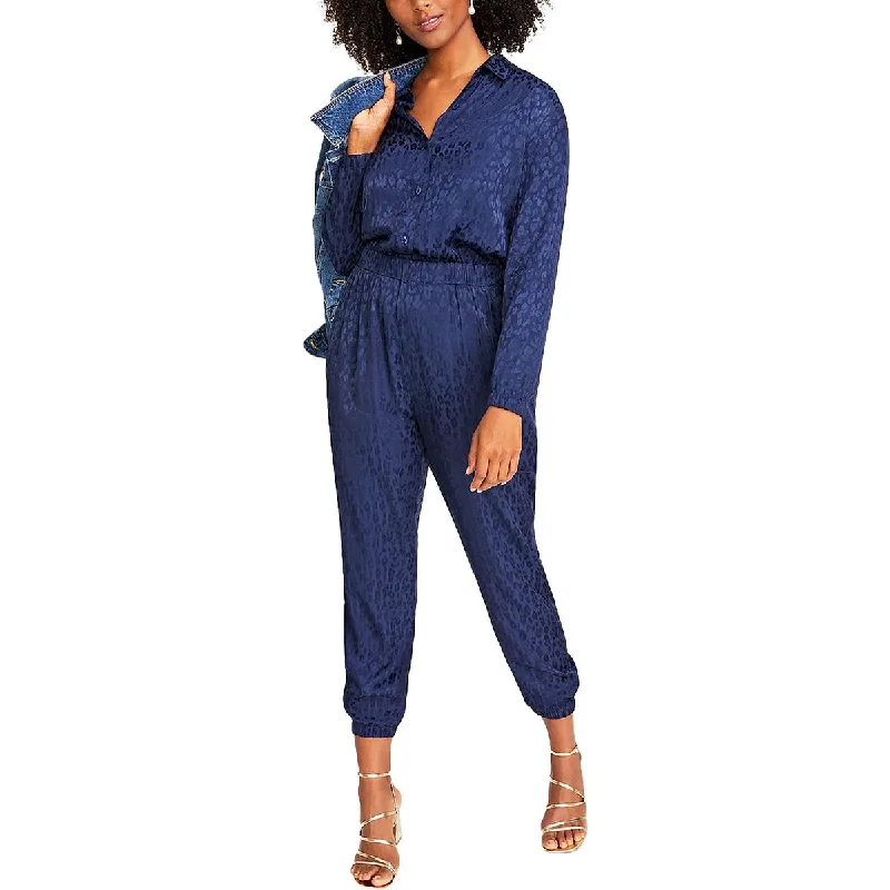 On 34th Womens Jacquard Ankle Jumpsuit