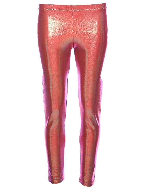 Fitted Metallic Pattern Trousers - W24 L25