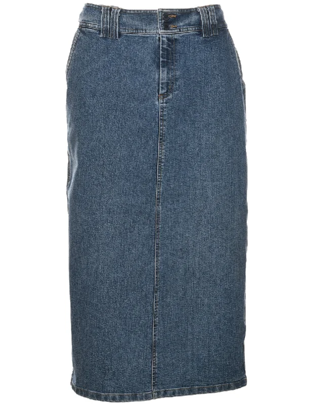 Pencil Shape Denim Skirt - M